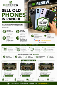 Sell old phones in Ranchi with instant exchange and trusted local support from GoRenew